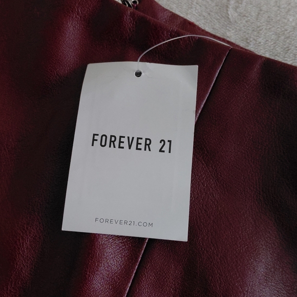 Forever 21 Burgundy Leather Skirt - Picture 3 of 4